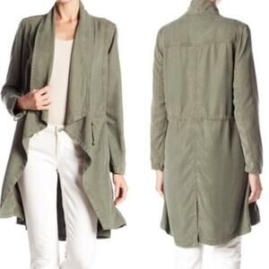 Max jeans olive green army long slouch anorak jacket waterfall drapey